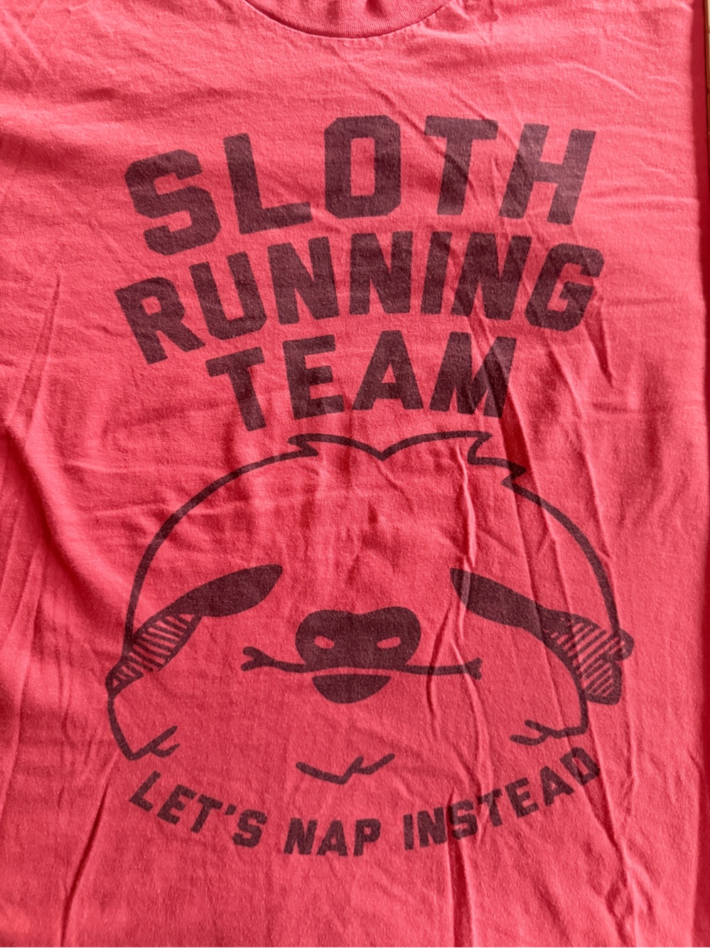 American Apparel Coral Sustainable Edition Sloth running team tee